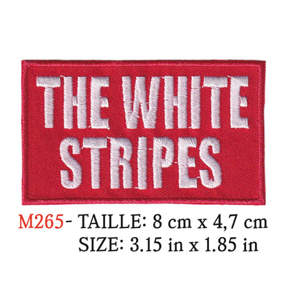 MAXIMUMPATCHES - Ecusson Patch Brodé Thermocollant - 8 cm x 4,7 cm - The White Stripes Groupe Musique Rock Punk Hard Trash Métal Heavy Psychedelic