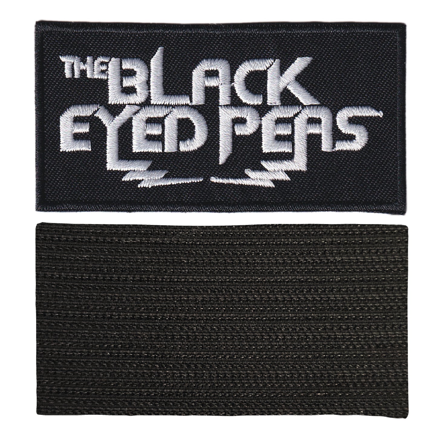 MAXIMUMPATCHES - Black Eyed Peas - 8 cm x 4 cm - Ecusson Patch Brodé Avec Scratch Cousu Au Dos + Carré Scratch A Coudre, Face Opposé 10 cm x 10 cm/Groupe Musique Métal Rock Punk Heavy Trash Blues