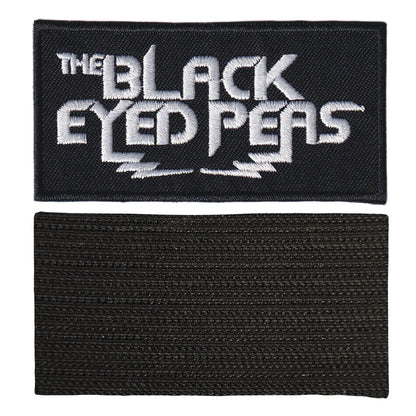 MAXIMUMPATCHES - Black Eyed Peas - 8 cm x 4 cm - Ecusson Patch Brodé Avec Scratch Cousu Au Dos + Carré Scratch A Coudre, Face Opposé 10 cm x 10 cm/Groupe Musique Métal Rock Punk Heavy Trash Blues