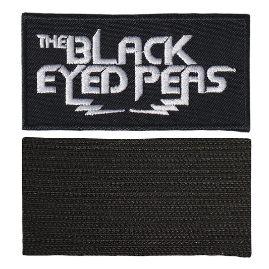 MAXIMUMPATCHES - Black Eyed Peas - 8 cm x 4 cm - Ecusson Patch Brodé Avec Scratch Cousu Au Dos + Carré Scratch A Coudre, Face Opposé 10 cm x 10 cm/Groupe Musique Métal Rock Punk Heavy Trash Blues