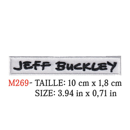 MAXIMUMPATCHES - Ecusson Patch Brodé Thermocollant - 10 cm x 1,8 cm - Jeff Buckley Groupe Musique Rock Punk Hard Trash Métal Heavy Psychedelic