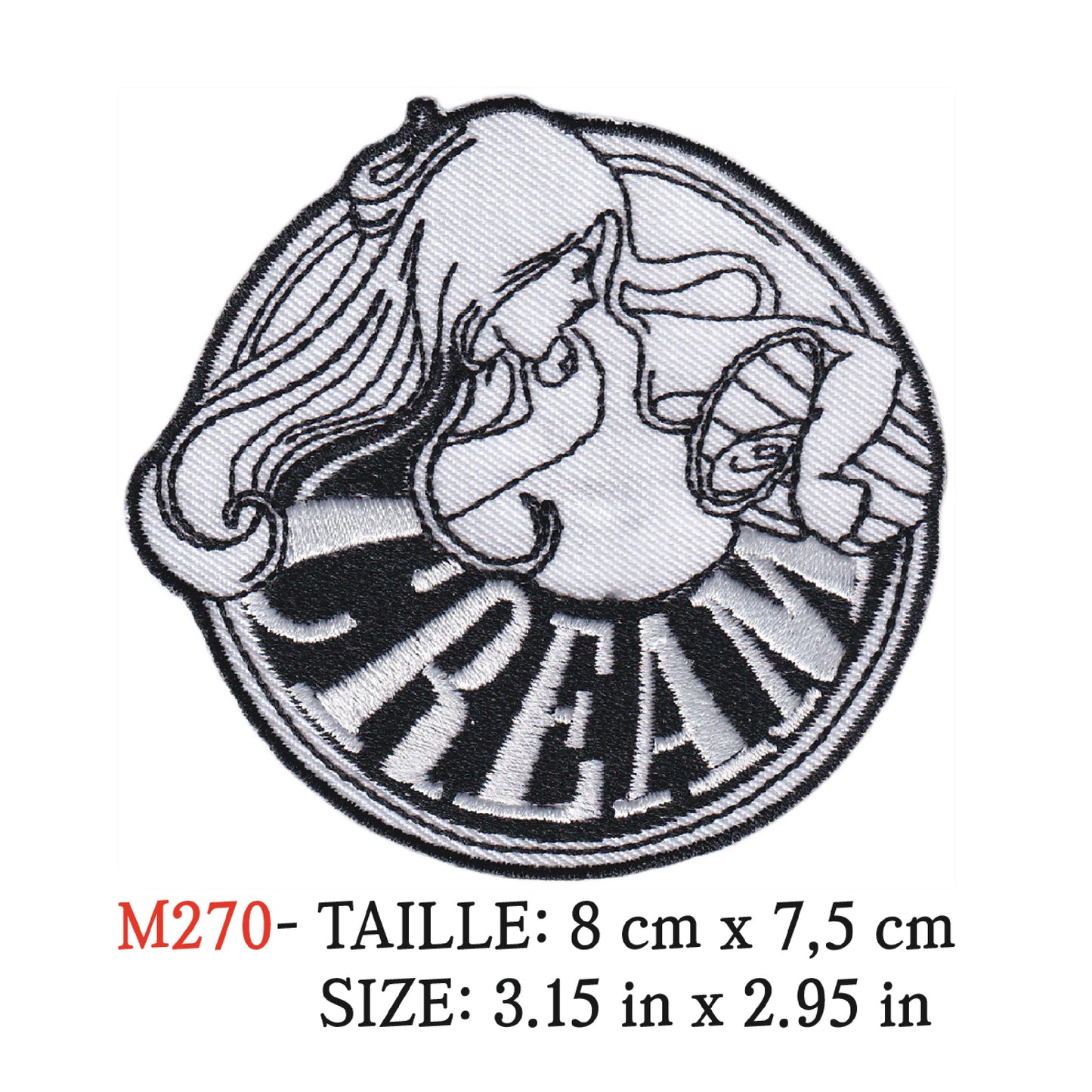 MAXIMUMPATCHES - Ecusson Patch Brodé Thermocollant - 8 cm x 7,5 cm - Cream Groupe Musique Rock Punk Hard Trash Métal Heavy Psychedelic