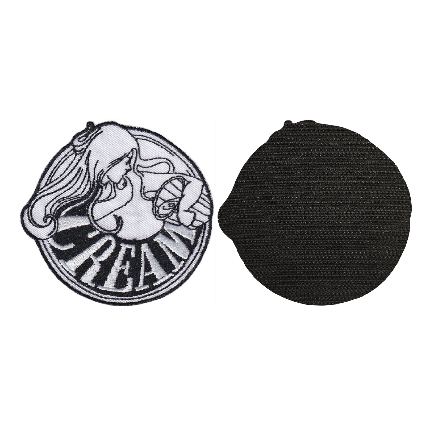 MAXIMUMPATCHES - Cream - 8 cm x 7,5 cm - Ecusson Patch Brodé Avec Scratch Cousu Au Dos + Carré Scratch A Coudre, Face Opposé 10 cm x 10 cm/Groupe Musique Métal Rock Punk Heavy Trash Blues