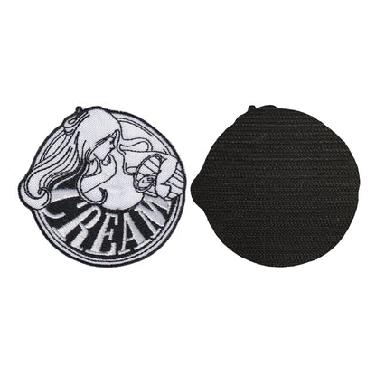 MAXIMUMPATCHES - Cream - 8 cm x 7,5 cm - Ecusson Patch Brodé Avec Scratch Cousu Au Dos + Carré Scratch A Coudre, Face Opposé 10 cm x 10 cm/Groupe Musique Métal Rock Punk Heavy Trash Blues