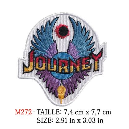 MAXIMUMPATCHES - Ecusson Patch Brodé Thermocollant - 7,4 cm x 7,7 cm - Journey Groupe Musique Rock Punk Hard Trash Métal Heavy Psychedelic