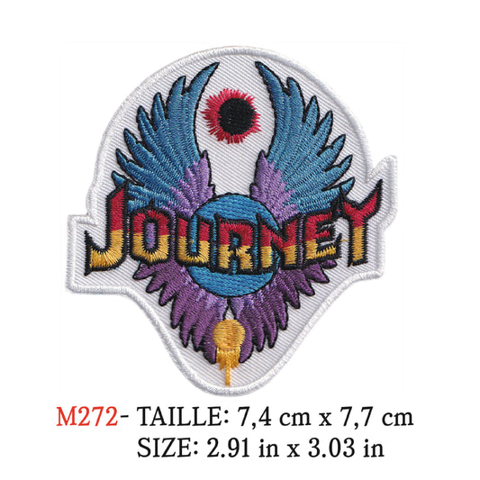 MAXIMUMPATCHES - Ecusson Patch Brodé Thermocollant - 7,4 cm x 7,7 cm - Journey Groupe Musique Rock Punk Hard Trash Métal Heavy Psychedelic
