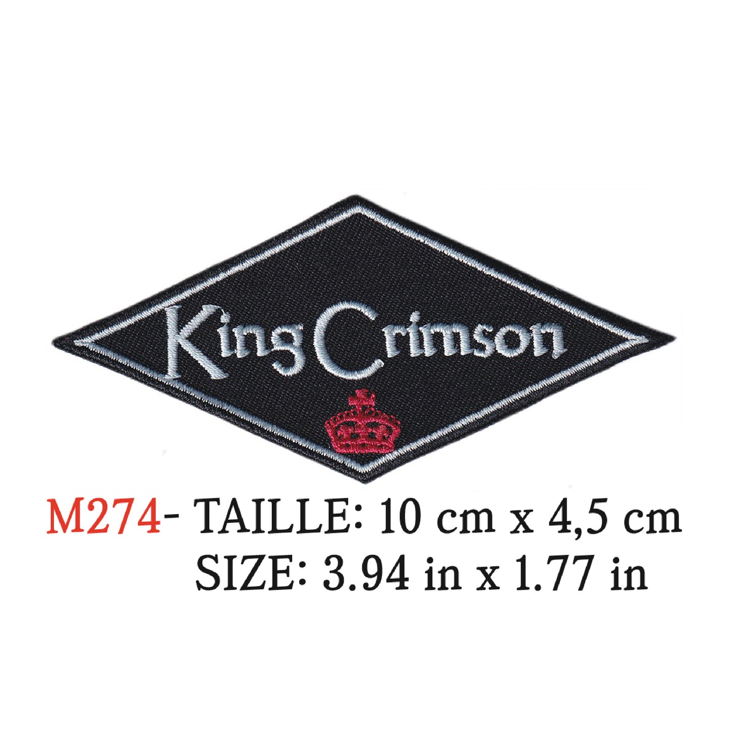 MAXIMUMPATCHES - Ecusson Patch Brodé Thermocollant - 10 cm x 4,5 cm - King Crimson Groupe Musique Rock Punk Hard Trash Métal Heavy Psychedelic