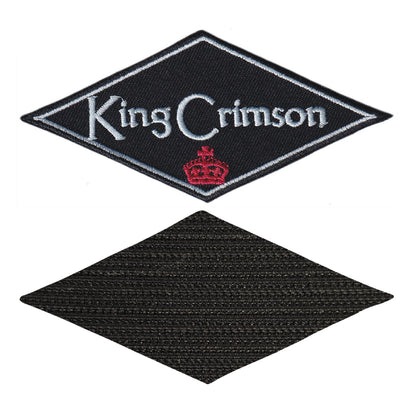MAXIMUMPATCHES - King Crimson - 10 cm x 4,5 cm - Ecusson Patch Brodé Avec Scratch Cousu Au Dos + Carré Scratch A Coudre, Face Opposé 10 cm x 10 cm/Groupe Musique Métal Rock Punk Heavy Trash Blues