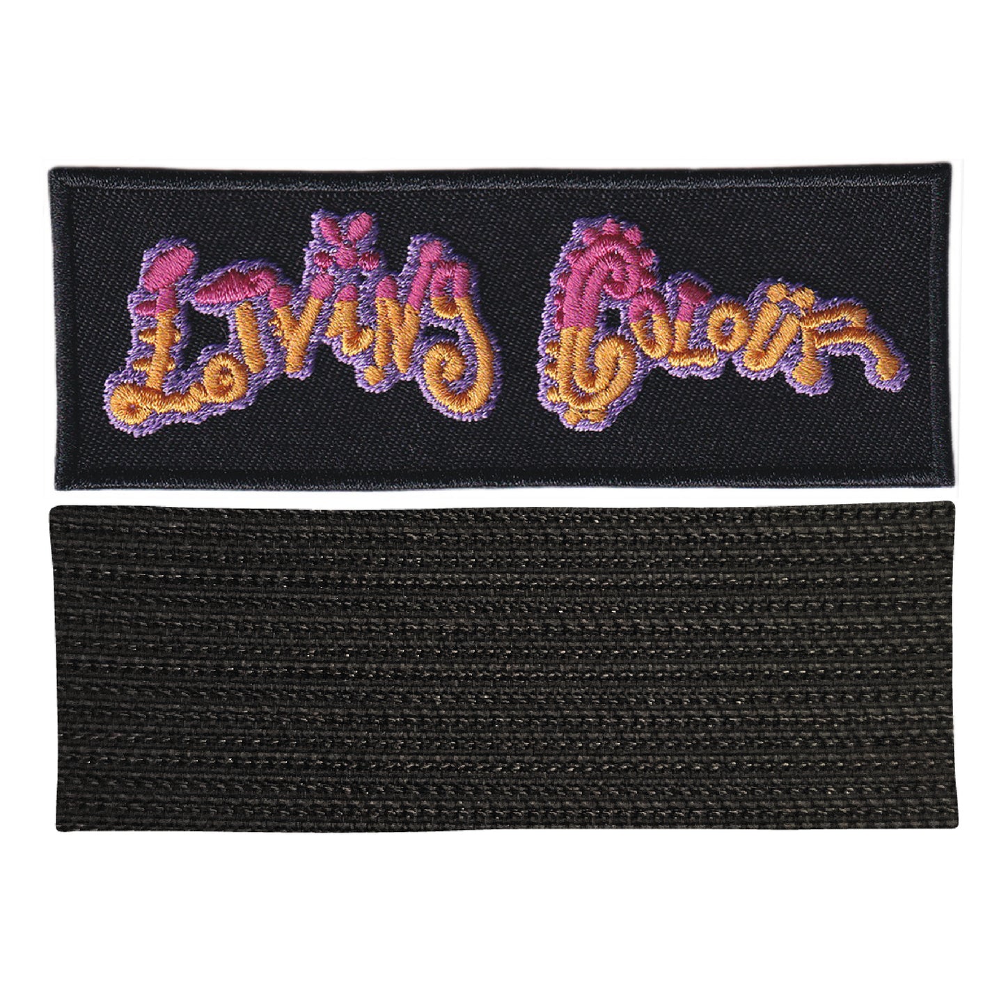 MAXIMUMPATCHES - Living colour - 10 cm x 3,5 cm - Ecusson Patch Brodé Avec Scratch Cousu Au Dos + Carré Scratch A Coudre, Face Opposé 10 cm x 10 cm/Groupe Musique Métal Rock Punk Heavy Trash Blues