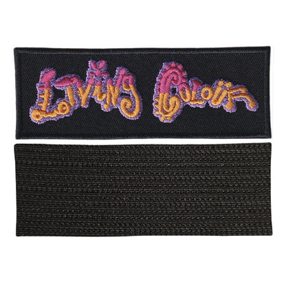 MAXIMUMPATCHES - Living colour - 10 cm x 3,5 cm - Ecusson Patch Brodé Avec Scratch Cousu Au Dos + Carré Scratch A Coudre, Face Opposé 10 cm x 10 cm/Groupe Musique Métal Rock Punk Heavy Trash Blues