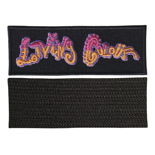 MAXIMUMPATCHES - Living colour - 10 cm x 3,5 cm - Ecusson Patch Brodé Avec Scratch Cousu Au Dos + Carré Scratch A Coudre, Face Opposé 10 cm x 10 cm/Groupe Musique Métal Rock Punk Heavy Trash Blues