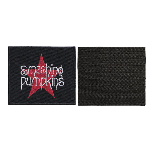 MAXIMUMPATCHES - Smashing Pumpkins - 8 cm x 6,7 cm - Ecusson Patch Brodé Avec Scratch Cousu Au Dos + Carré Scratch A Coudre, Face Opposé 10 cm x 10 cm/Groupe Musique Métal Rock Punk Heavy Trash Blues