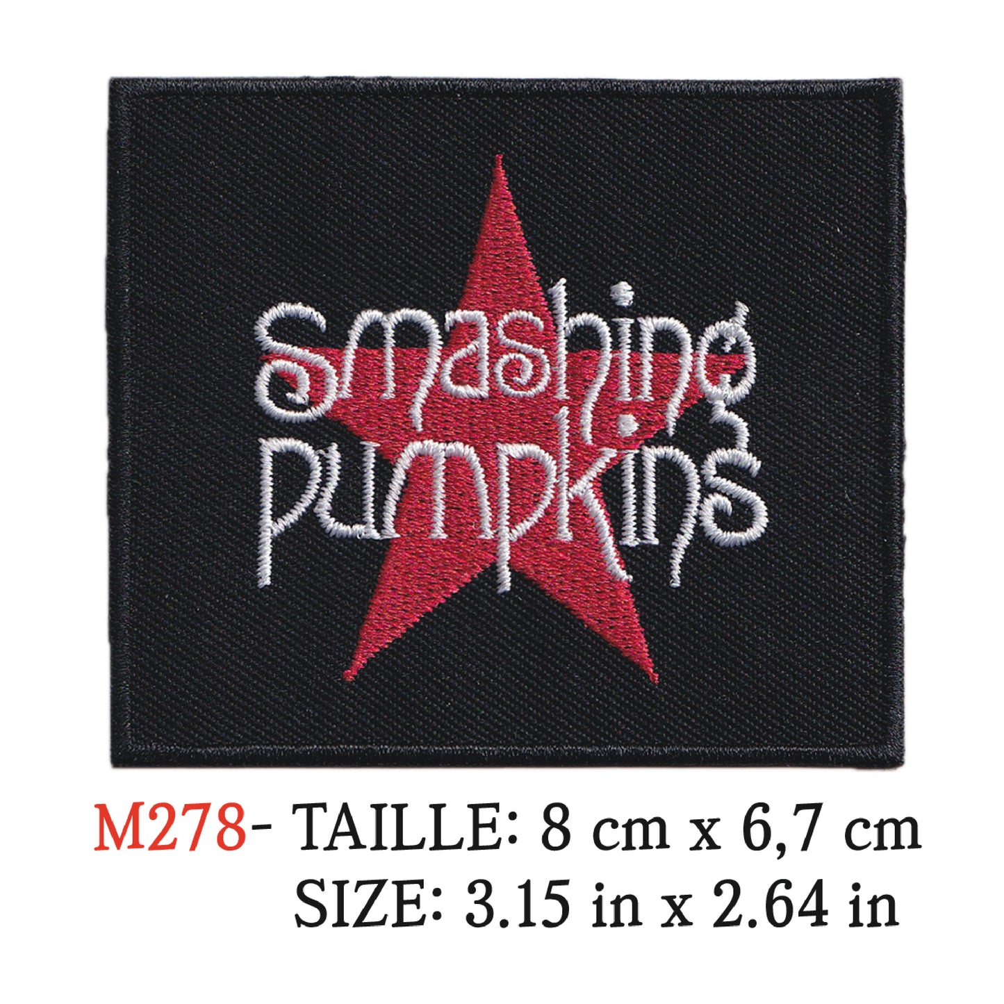 MAXIMUMPATCHES - Ecusson Patch Brodé Thermocollant - 8 cm x 6,7 cm - Smashing Pumpkins Groupe Musique Rock Punk Hard Trash Métal Heavy Psychedelic
