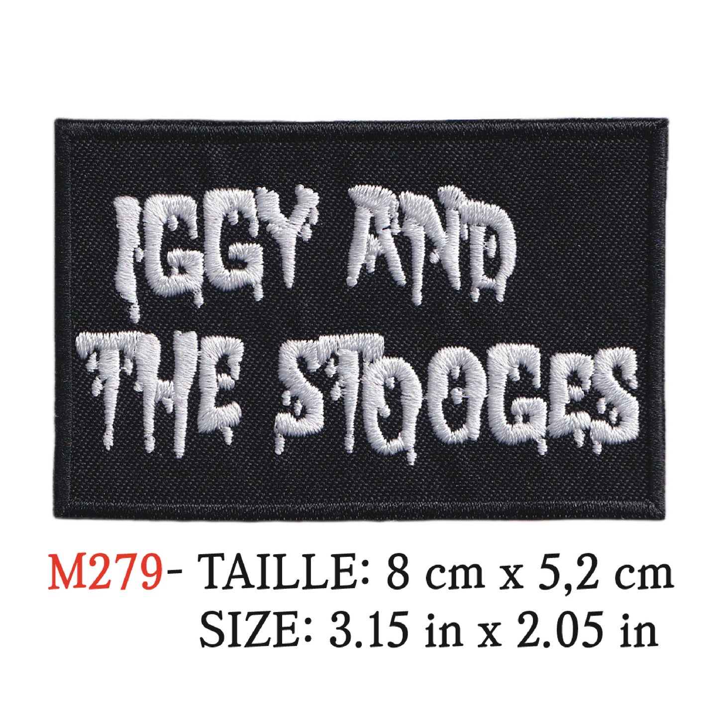 MAXIMUMPATCHES - Ecusson Patch Brodé Thermocollant - 8 cm x 5,2 cm - Iggy And The Stooges Groupe Musique Rock Punk Hard Trash Métal Heavy Psychedelic