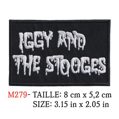 MAXIMUMPATCHES - Ecusson Patch Brodé Thermocollant - 8 cm x 5,2 cm - Iggy And The Stooges Groupe Musique Rock Punk Hard Trash Métal Heavy Psychedelic