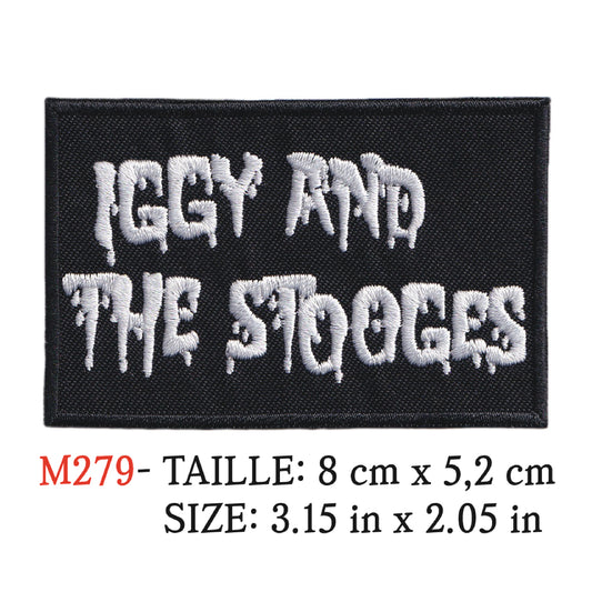 MAXIMUMPATCHES - Ecusson Patch Brodé Thermocollant - 8 cm x 5,2 cm - Iggy And The Stooges Groupe Musique Rock Punk Hard Trash Métal Heavy Psychedelic
