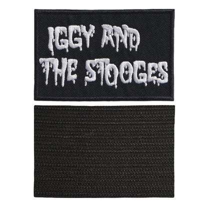 MAXIMUMPATCHES - Iggy And The Stooges - 8 cm x 5,2 cm - Ecusson Patch Brodé Avec Scratch Cousu Au Dos + Carré Scratch A Coudre, Face Opposé 10 cm x 10 cm/Groupe Musique Métal Rock Punk Heavy Trash Blues