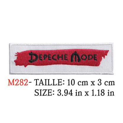 MAXIMUMPATCHES - Ecusson Patch Brodé Thermocollant - 10 cm x 3cm - Dépêche Mode Groupe Musique Rock Punk Hard Trash Métal Heavy Psychedelic