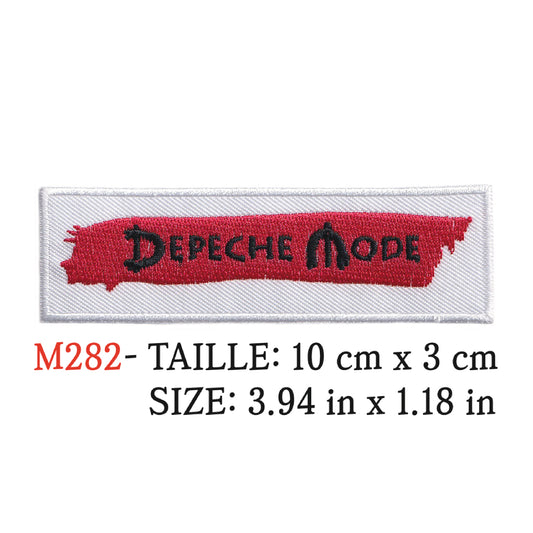 MAXIMUMPATCHES - Ecusson Patch Brodé Thermocollant - 10 cm x 3cm - Dépêche Mode Groupe Musique Rock Punk Hard Trash Métal Heavy Psychedelic