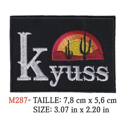 MAXIMUMPATCHES - Ecusson Patch Brodé Thermocollant - 7,8 cm x 5,6 cm - Kyuss Groupe Musique Rock Punk Hard Trash Métal Heavy Psychedelic