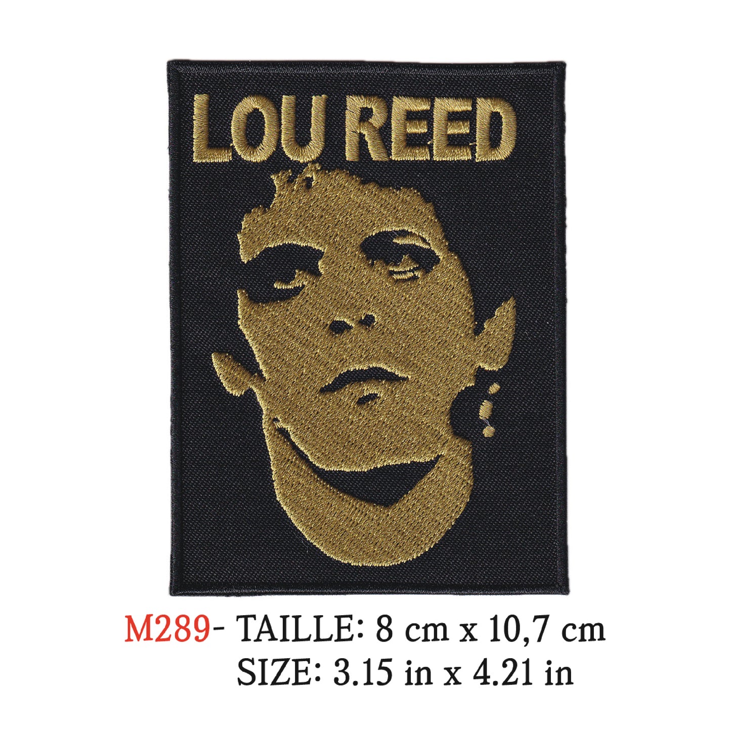 MAXIMUMPATCHES - Ecusson Patch Brodé Thermocollant - 8 cm x 10,7 cm - Lou Reed Groupe Musique Rock Punk Hard Trash Métal Heavy Psychedelic