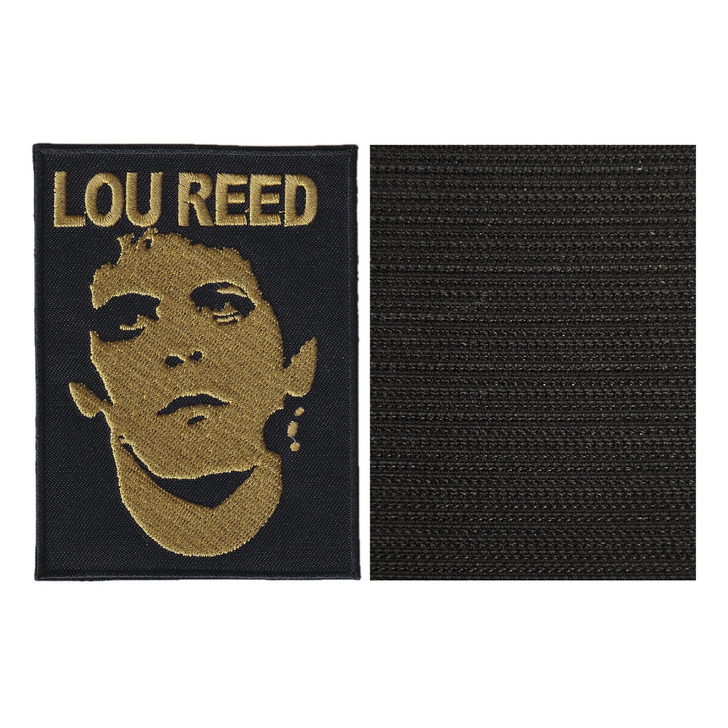 MAXIMUMPATCHES - Lou Reed - 8 cm x 10,7 cm - Ecusson Patch Brodé Avec Scratch Cousu Au Dos + Carré Scratch A Coudre, Face Opposé 10 cm x 10 cm/Groupe Musique Métal Rock Punk Heavy Trash Blues