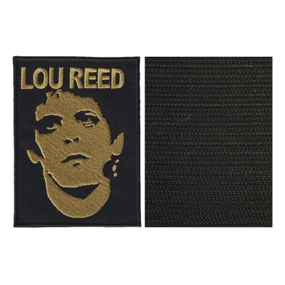 MAXIMUMPATCHES - Lou Reed - 8 cm x 10,7 cm - Ecusson Patch Brodé Avec Scratch Cousu Au Dos + Carré Scratch A Coudre, Face Opposé 10 cm x 10 cm/Groupe Musique Métal Rock Punk Heavy Trash Blues