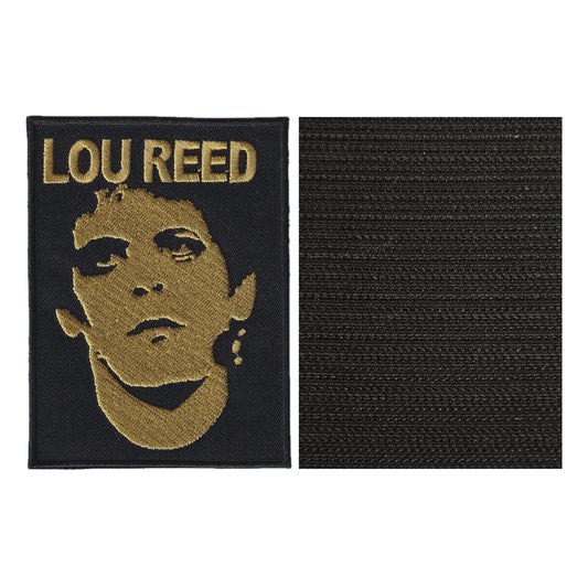 MAXIMUMPATCHES - Lou Reed - 8 cm x 10,7 cm - Ecusson Patch Brodé Avec Scratch Cousu Au Dos + Carré Scratch A Coudre, Face Opposé 10 cm x 10 cm/Groupe Musique Métal Rock Punk Heavy Trash Blues