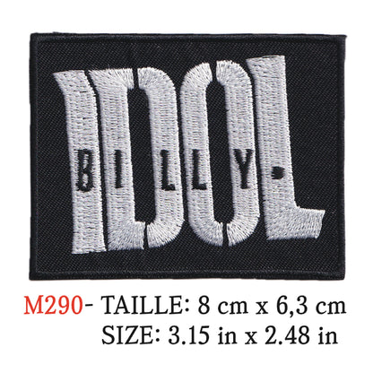 MAXIMUMPATCHES - Ecusson Patch Brodé Thermocollant - 8 cm x 6,3 cm - Billy Idol Groupe Musique Rock Punk Hard Trash Métal Heavy Psychedelic