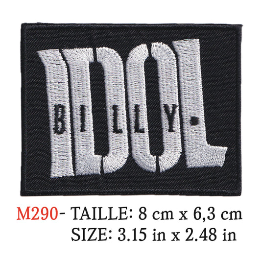 MAXIMUMPATCHES - Ecusson Patch Brodé Thermocollant - 8 cm x 6,3 cm - Billy Idol Groupe Musique Rock Punk Hard Trash Métal Heavy Psychedelic
