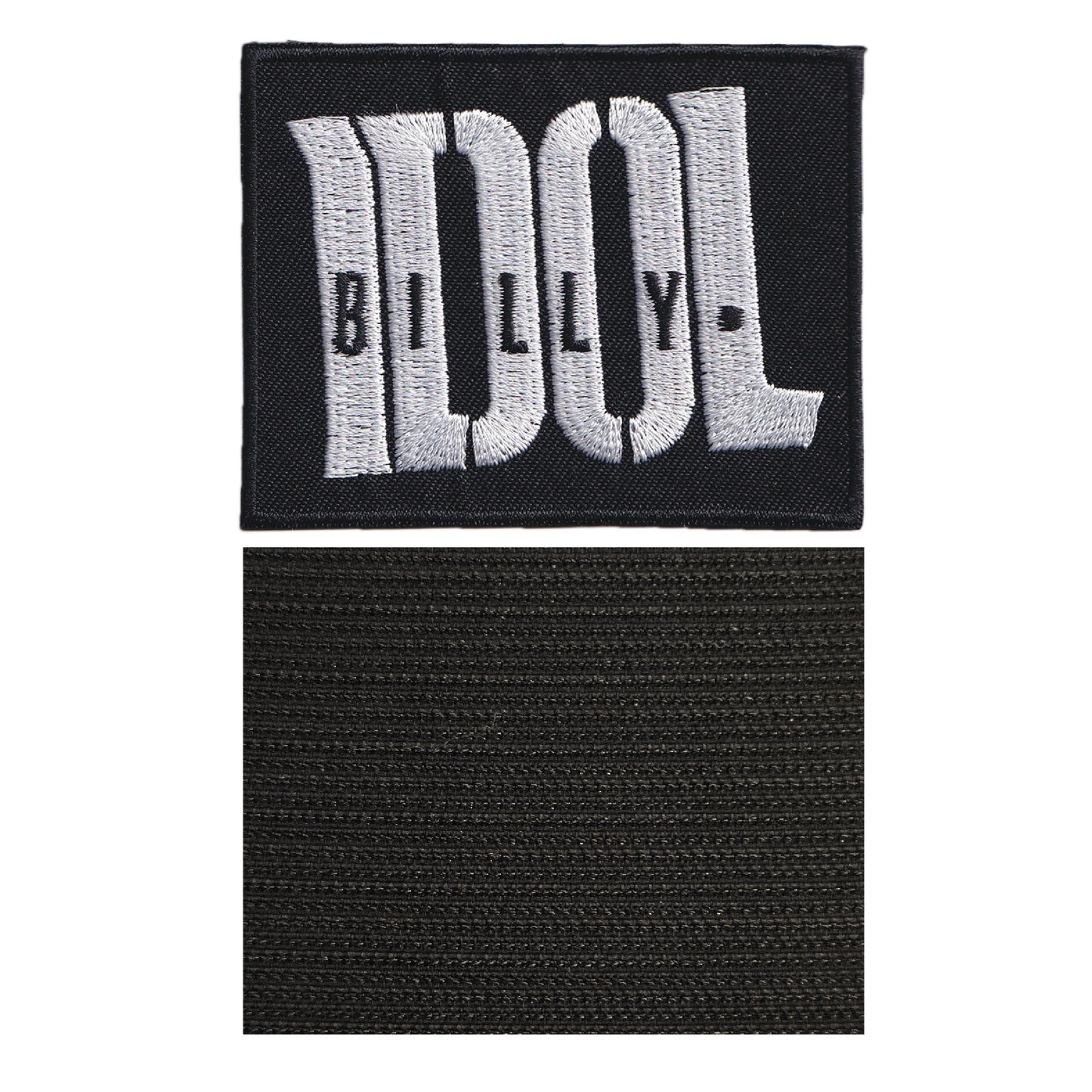 MAXIMUMPATCHES - Billy Idol - 8 cm x 6,3 cm - Ecusson Patch Brodé Avec Scratch Cousu Au Dos + Carré Scratch A Coudre, Face Opposé 10 cm x 10 cm/Groupe Musique Métal Rock Punk Heavy Trash Blues