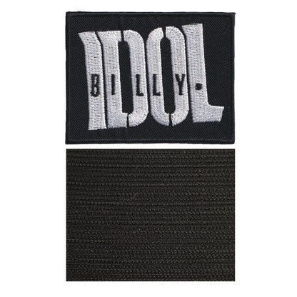 MAXIMUMPATCHES - Billy Idol - 8 cm x 6,3 cm - Ecusson Patch Brodé Avec Scratch Cousu Au Dos + Carré Scratch A Coudre, Face Opposé 10 cm x 10 cm/Groupe Musique Métal Rock Punk Heavy Trash Blues