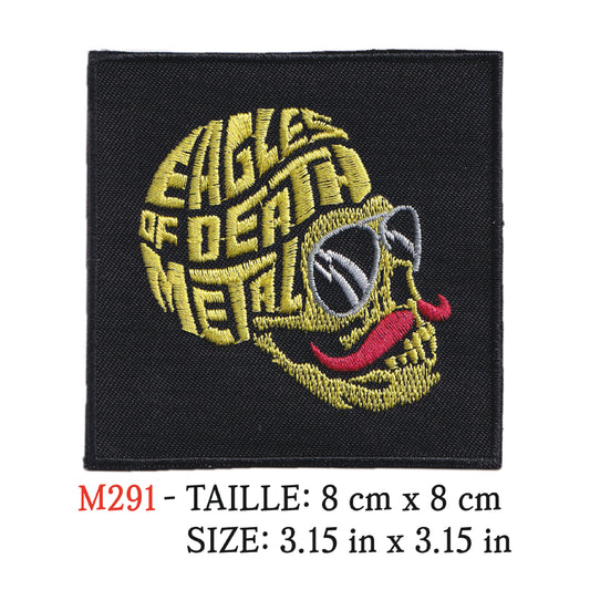 MAXIMUMPATCHES - Ecusson Patch Brodé Thermocollant - 8 cm x 8 cm - Eagles Of Death Metal Groupe Musique Rock Punk Hard Trash Métal Heavy Psychedelic