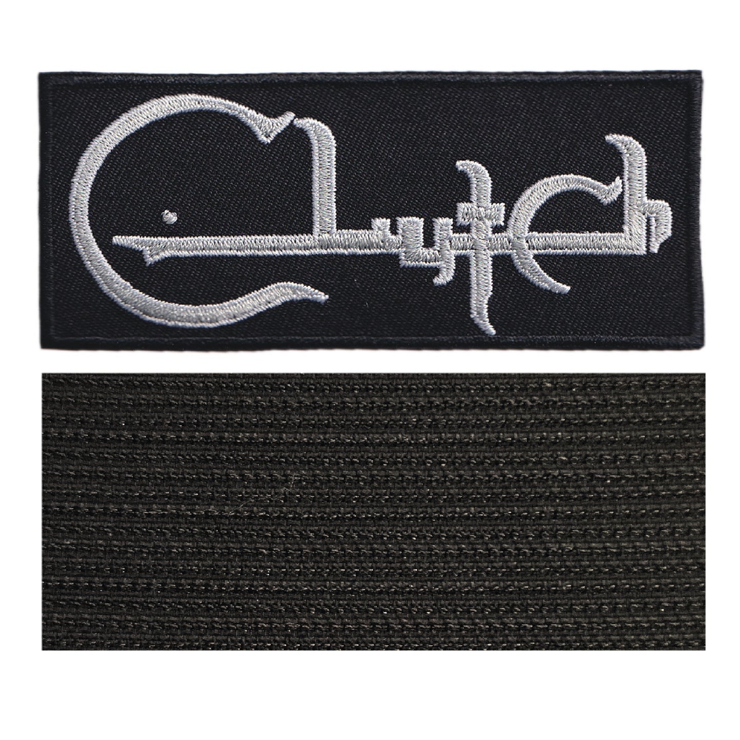 MAXIMUMPATCHES - Clutch - 9,8 cm x 4 cm - Ecusson Patch Brodé Avec Scratch Cousu Au Dos + Carré Scratch A Coudre, Face Opposé 10 cm x 10 cm/Groupe Musique Métal Rock Punk Heavy Trash Blues