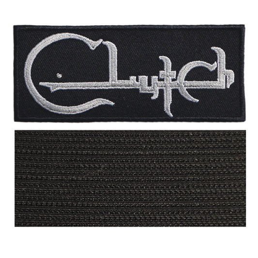 MAXIMUMPATCHES - Clutch - 9,8 cm x 4 cm - Ecusson Patch Brodé Avec Scratch Cousu Au Dos + Carré Scratch A Coudre, Face Opposé 10 cm x 10 cm/Groupe Musique Métal Rock Punk Heavy Trash Blues