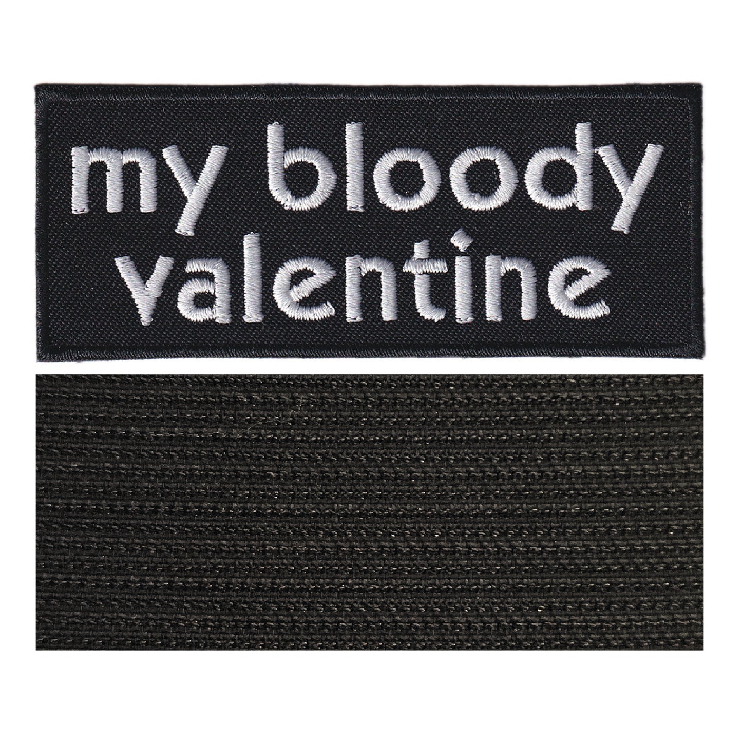 MAXIMUMPATCHES - My Bloody Valentine - 10 cm x 4 cm - Ecusson Patch Brodé Avec Scratch Cousu Au Dos + Carré Scratch A Coudre, Face Opposé 10 cm x 10 cm/Groupe Musique Métal Rock Punk Heavy Trash Blues