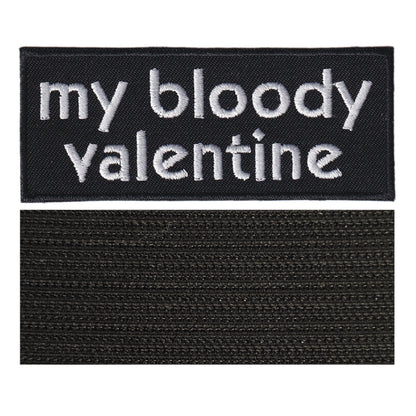 MAXIMUMPATCHES - My Bloody Valentine - 10 cm x 4 cm - Ecusson Patch Brodé Avec Scratch Cousu Au Dos + Carré Scratch A Coudre, Face Opposé 10 cm x 10 cm/Groupe Musique Métal Rock Punk Heavy Trash Blues