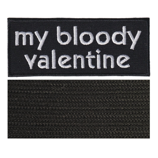 MAXIMUMPATCHES - My Bloody Valentine - 10 cm x 4 cm - Ecusson Patch Brodé Avec Scratch Cousu Au Dos + Carré Scratch A Coudre, Face Opposé 10 cm x 10 cm/Groupe Musique Métal Rock Punk Heavy Trash Blues