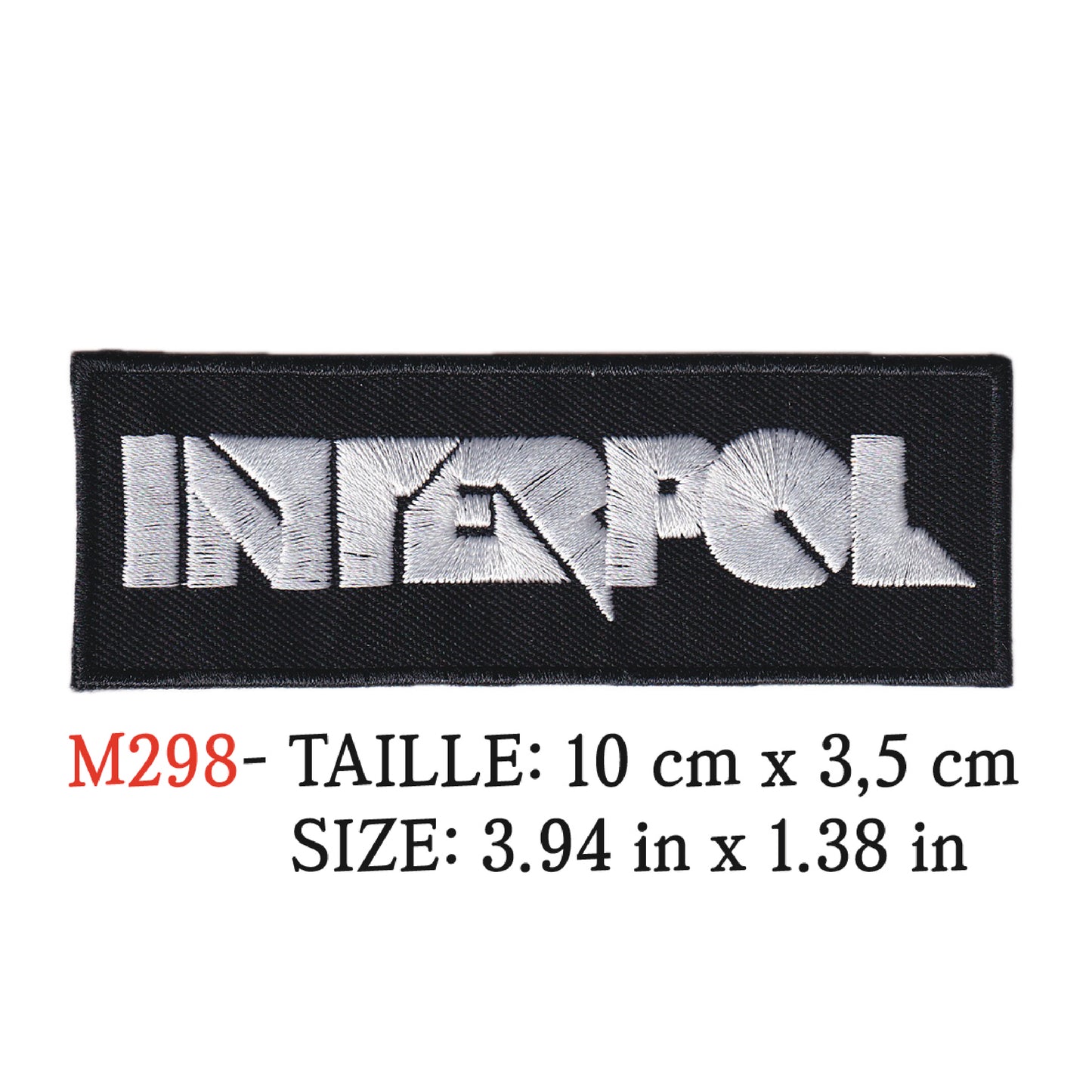 MAXIMUMPATCHES - Ecusson Patch Brodé Thermocollant - 10 cm x 3,5 cm - Interpol Groupe Musique Rock Punk Hard Trash Métal Heavy Psychedelic