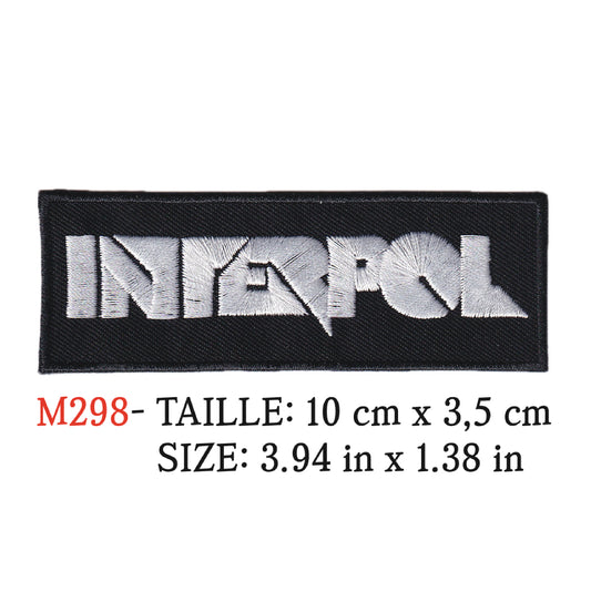 MAXIMUMPATCHES - Ecusson Patch Brodé Thermocollant - 10 cm x 3,5 cm - Interpol Groupe Musique Rock Punk Hard Trash Métal Heavy Psychedelic