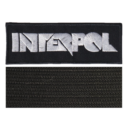 MAXIMUMPATCHES - Interpol - 10 cm x 3,5 cm - Ecusson Patch Brodé Avec Scratch Cousu Au Dos + Carré Scratch A Coudre, Face Opposé 10 cm x 10 cm/Groupe Musique Métal Rock Punk Heavy Trash Blues