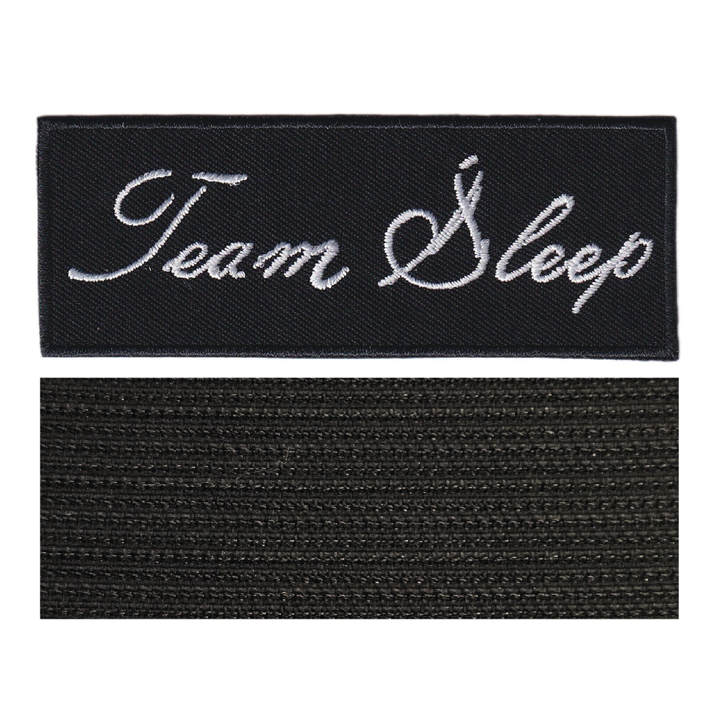 MAXIMUMPATCHES - Team Sleep - 10 cm x 3,8 cm - Ecusson Patch Brodé Avec Scratch Cousu Au Dos + Carré Scratch A Coudre, Face Opposé 10 cm x 10 cm/Groupe Musique Métal Rock Punk Heavy Trash Blues