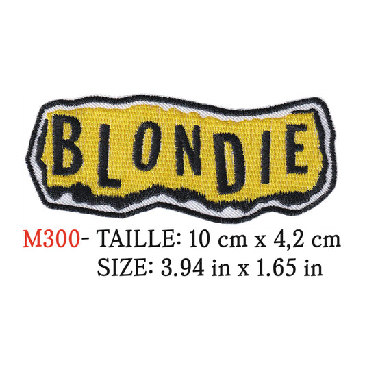 MAXIMUMPATCHES - Ecusson Patch Brodé Thermocollant - 10 cm x 4,2 cm - Blondie Groupe Musique Rock Punk Hard Trash Métal Heavy Psychedelic