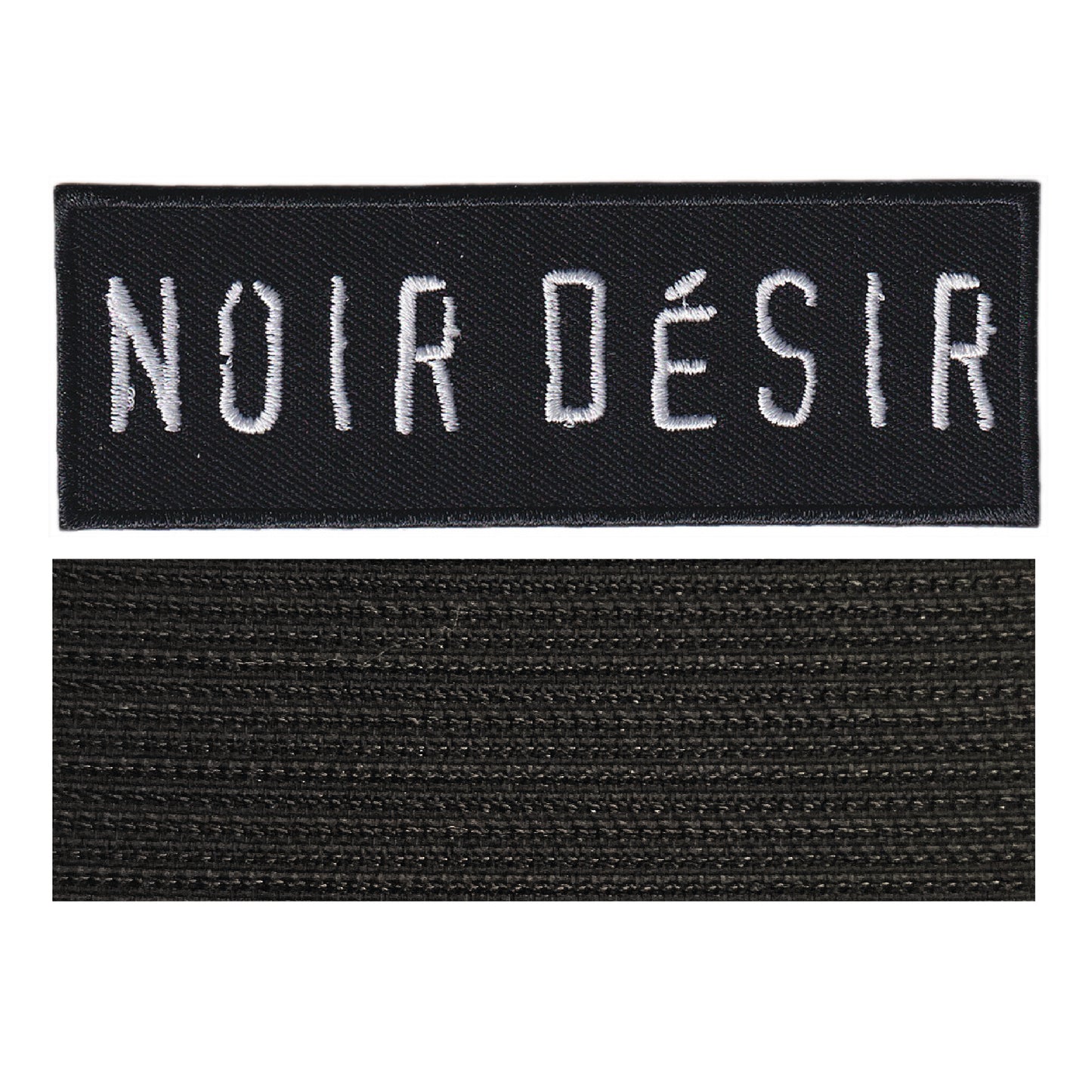 MAXIMUMPATCHES - Noir Désir - 10 cm x 3,5 cm - Ecusson Patch Brodé Avec Scratch Cousu Au Dos + Carré Scratch A Coudre, Face Opposé 10 cm x 10 cm/Groupe Musique Métal Rock Punk Heavy Trash Blues