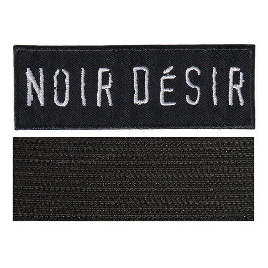 MAXIMUMPATCHES - Noir Désir - 10 cm x 3,5 cm - Ecusson Patch Brodé Avec Scratch Cousu Au Dos + Carré Scratch A Coudre, Face Opposé 10 cm x 10 cm/Groupe Musique Métal Rock Punk Heavy Trash Blues