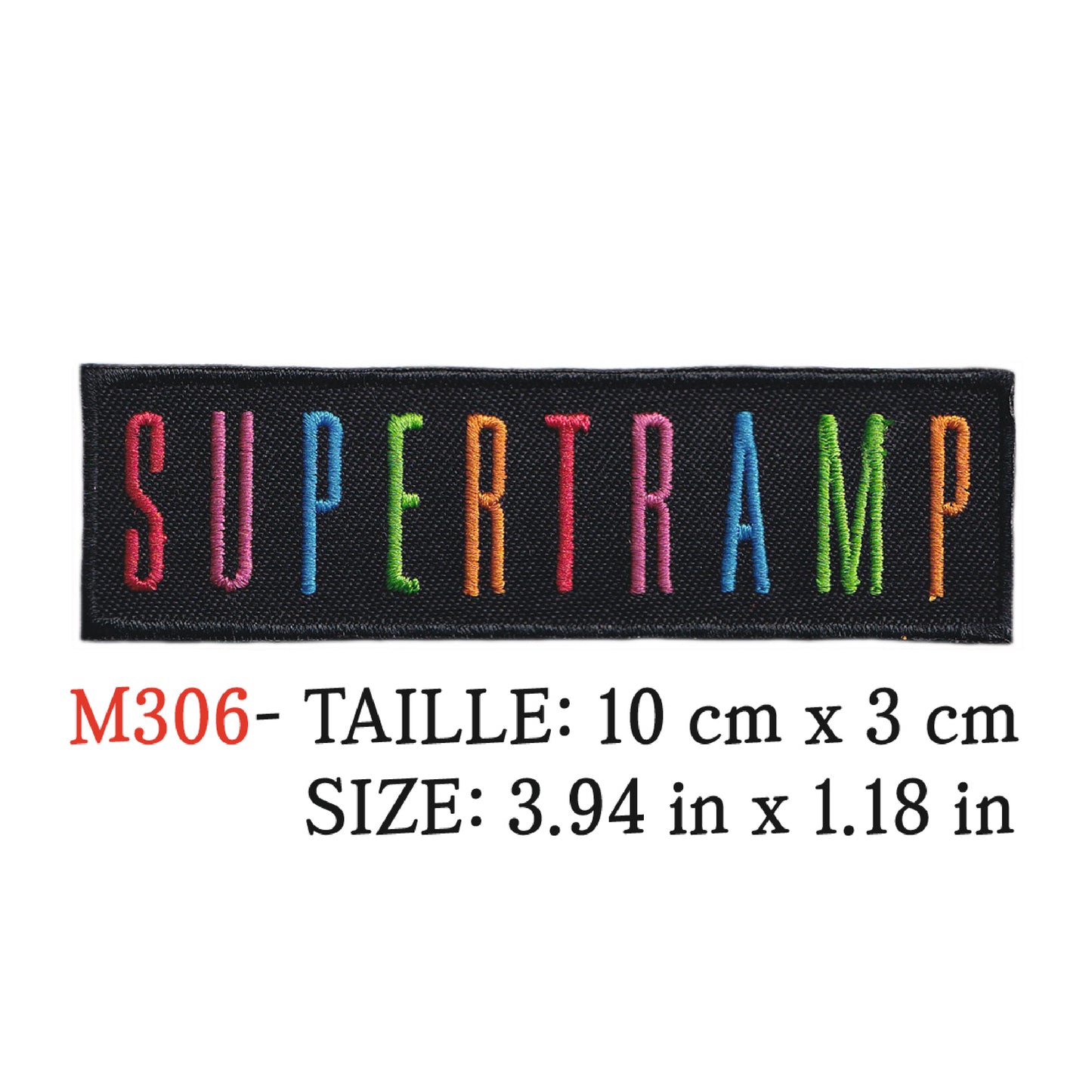 MAXIMUMPATCHES - Ecusson Patch Brodé Thermocollant - 10 cm x 3 cm - Supertramp Groupe Musique Rock Punk Hard Trash Métal Heavy Psychedelic