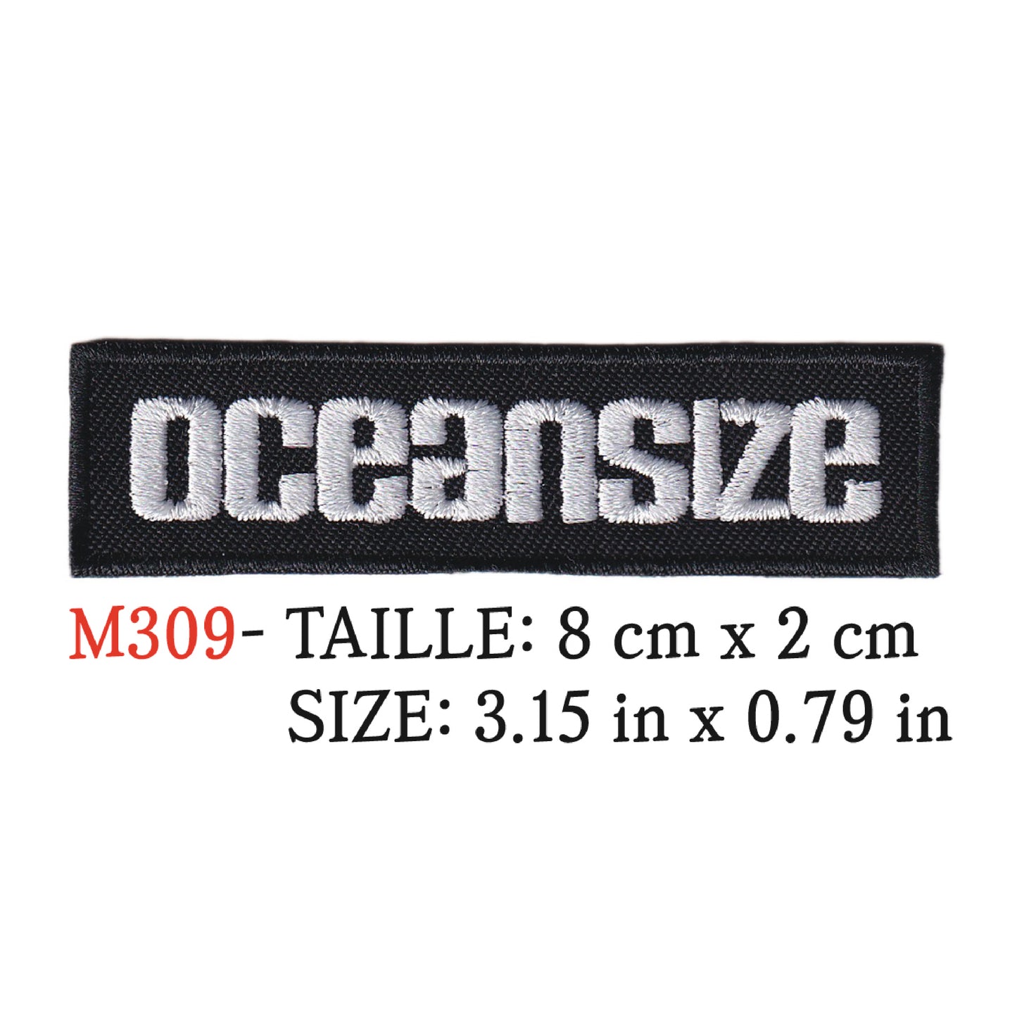 MAXIMUMPATCHES - Ecusson Patch Brodé Thermocollant - 309M - 8 cm x 2cm - Océansize Groupe Musique Rock Punk Hard Trash Métal Heavy Psychedelic