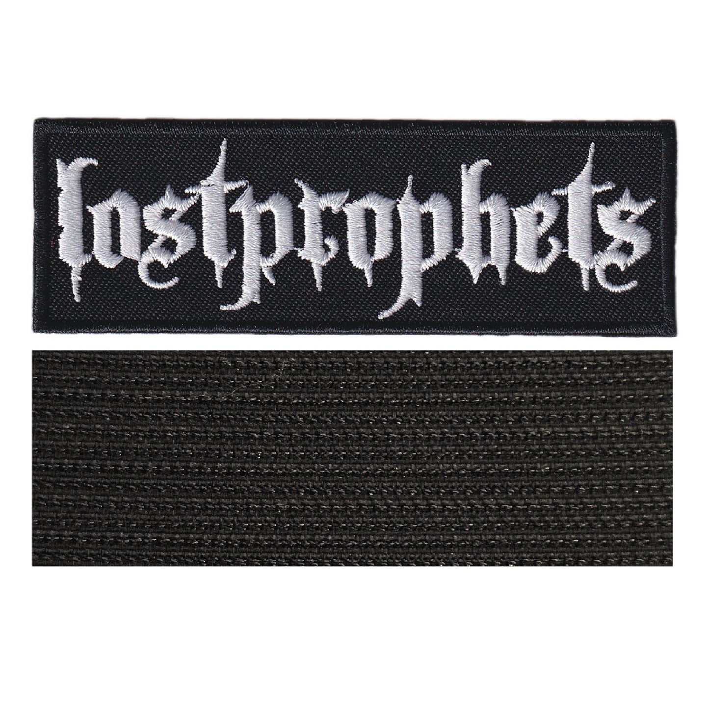 MAXIMUMPATCHES - Last Prophets - 9,8 cm x 3,3 cm - Ecusson Patch Brodé Avec Scratch Cousu Au Dos + Carré Scratch A Coudre, Face Opposé 10 cm x 10 cm/Groupe Musique Métal Rock Punk Heavy Trash Blues