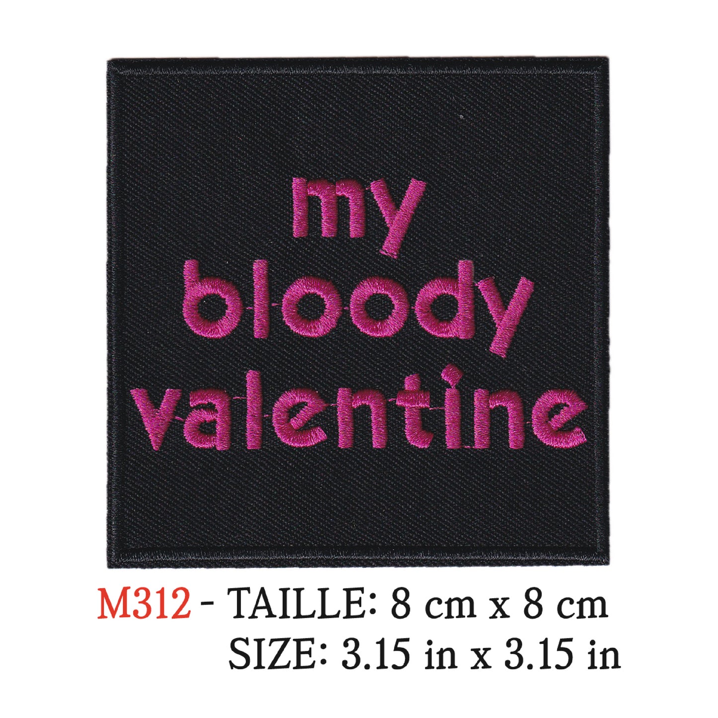 MAXIMUMPATCHES - Ecusson Patch Brodé Thermocollant - 8 cm x 8 cm - My Bloody Valentine Groupe Musique Rock Punk Hard Trash Métal Heavy Psychedelic