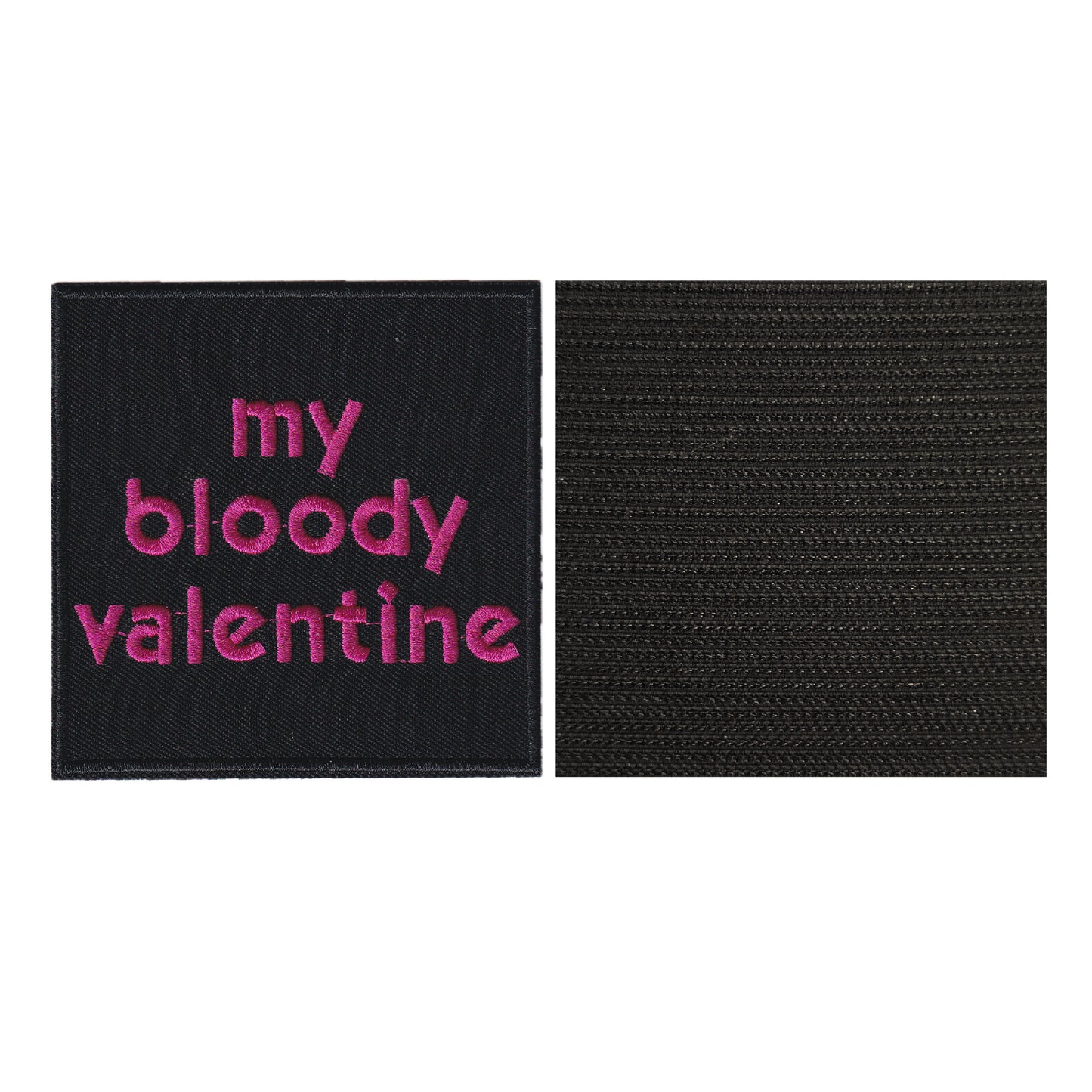 MAXIMUMPATCHES - My Bloody Valentine - 8 cm x 8 cm - Ecusson Patch Brodé Avec Scratch Cousu Au Dos + Carré Scratch A Coudre, Face Opposé 10 cm x 10 cm/Groupe Musique Métal Rock Punk Heavy Trash Blues